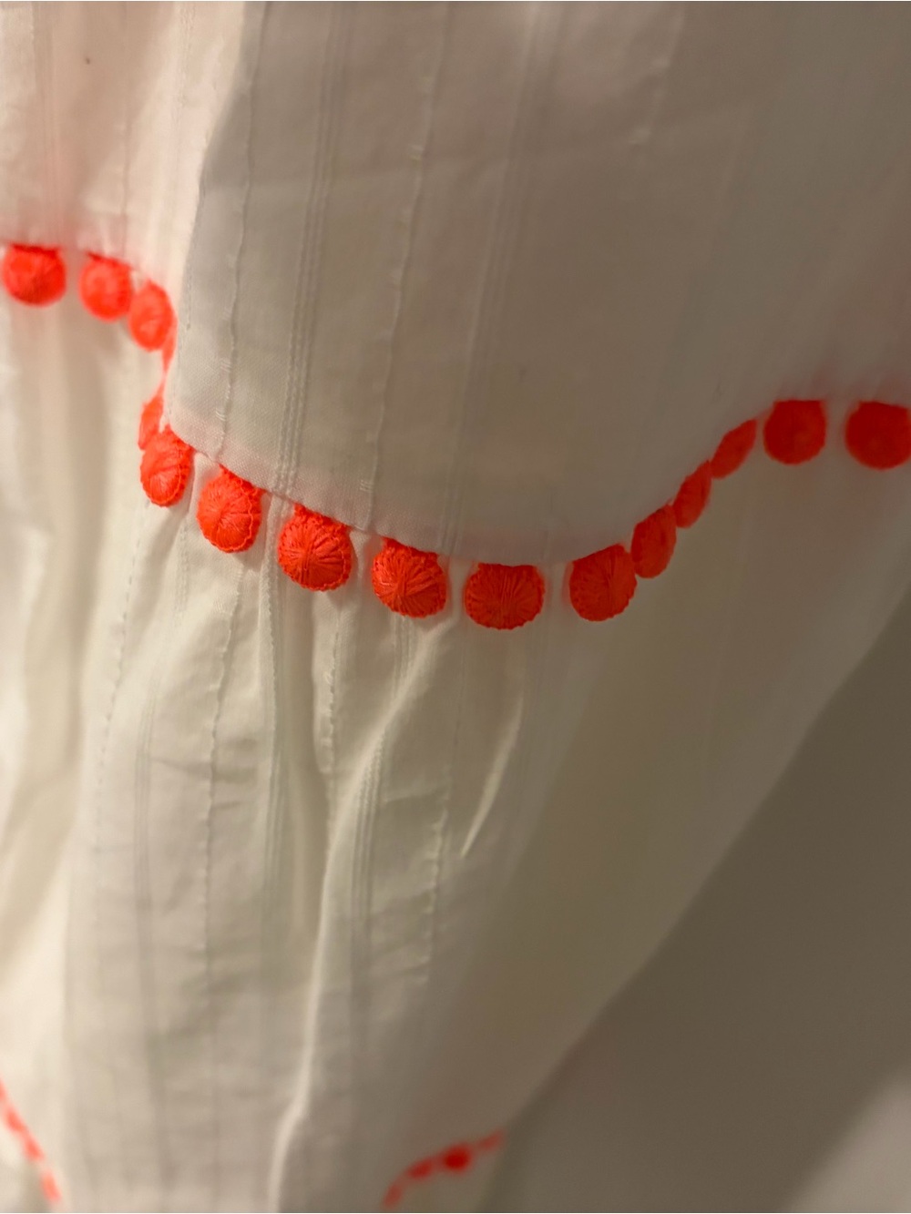 Boden White Sundress with Neon Coral Embroidery - Picture 6 of 6